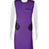 single front apron with velcro in purple, front view