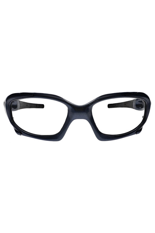 Curves lead glasses in black front view