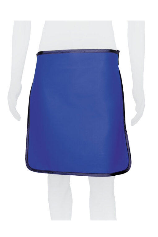 Back shield patient protection apron in blue