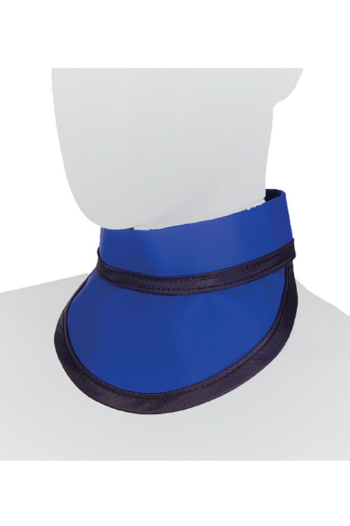 Mannequin wearing thyroid collar B in blue