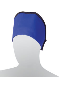 Mannequin wearing an elastic cap for x-ray protection