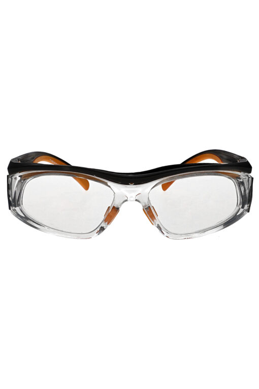 Flex 63 Lead glasses in orange - front view