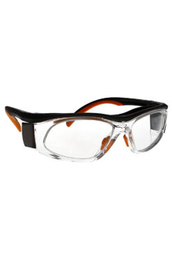 Flex 63 Lead glasses in orange side angle