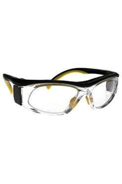 Flex 63 Lead glasses in yellow side angle