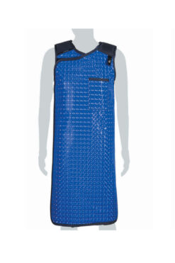 Mannequin wearing Full Wrap Lead Apron in Blue - front view