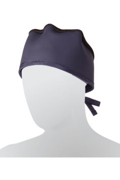 Mannequin wearing mesh lead cap for x-ray protection