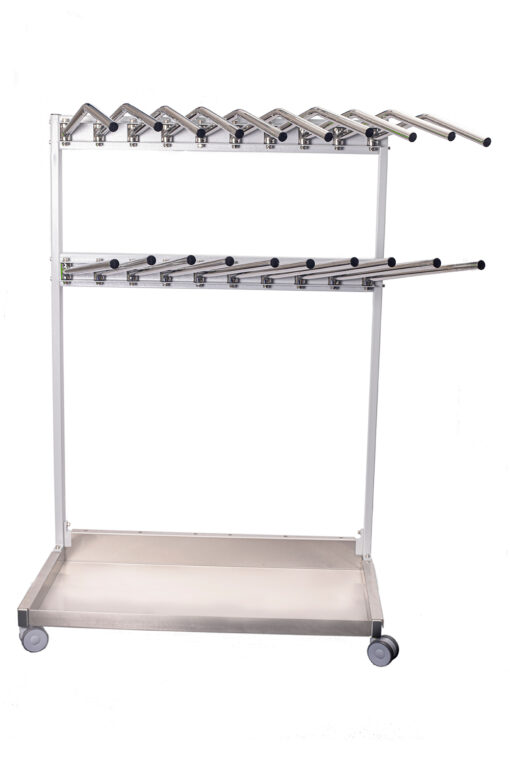 Mobile Double Hanger for 10 Lead Aprons