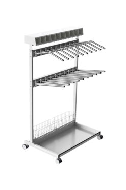 Mobile Double Hanger for 10 Lead Aprons