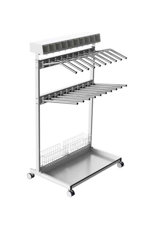 Mobile Double Hanger for 10 Lead Aprons