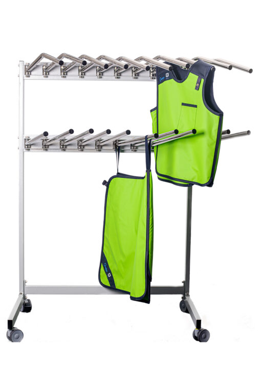 Mobile Double Hanger for 10 Lead Aprons