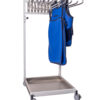 mobile lead apron hanger with blue apron