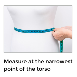 Torso measurement shown on dummy.